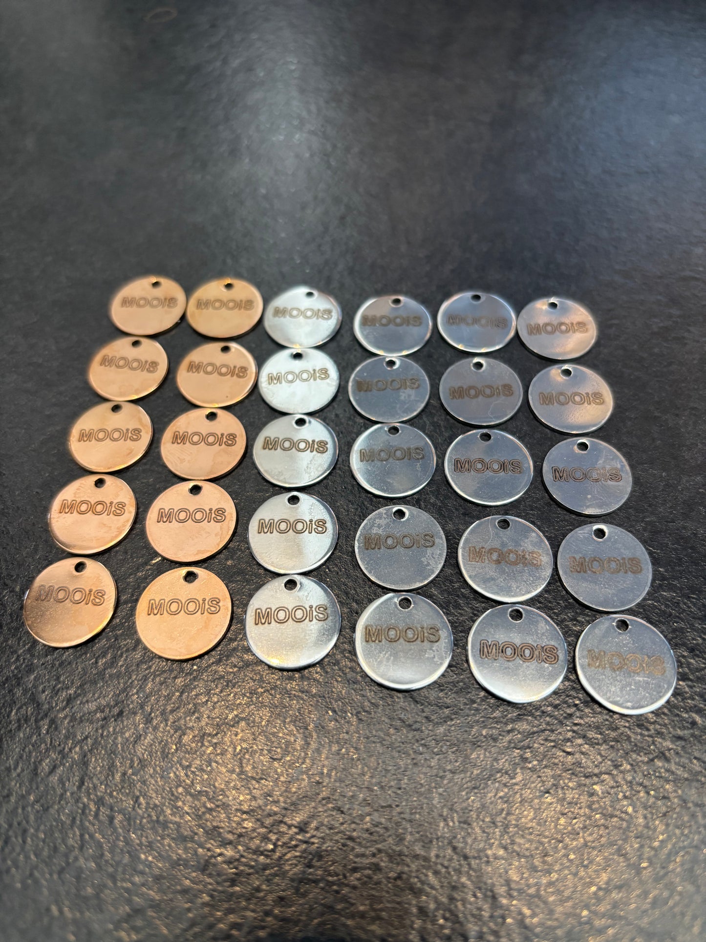 Personaliseren - 304 RVS ronde label 15x1mm per stuk - De Kralenkoning