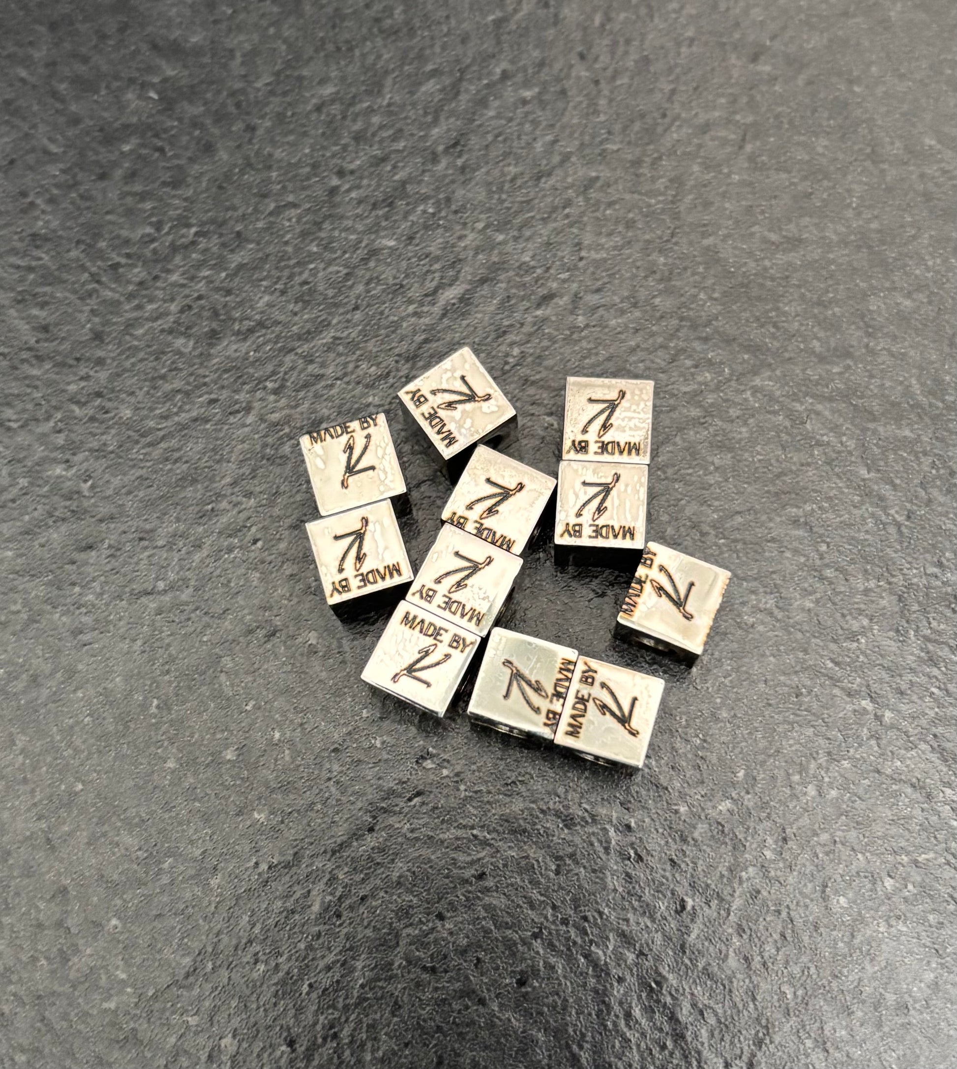 RVS Vierkante Kraal 8mm – Personaliseerbaar - De Kralenkoning