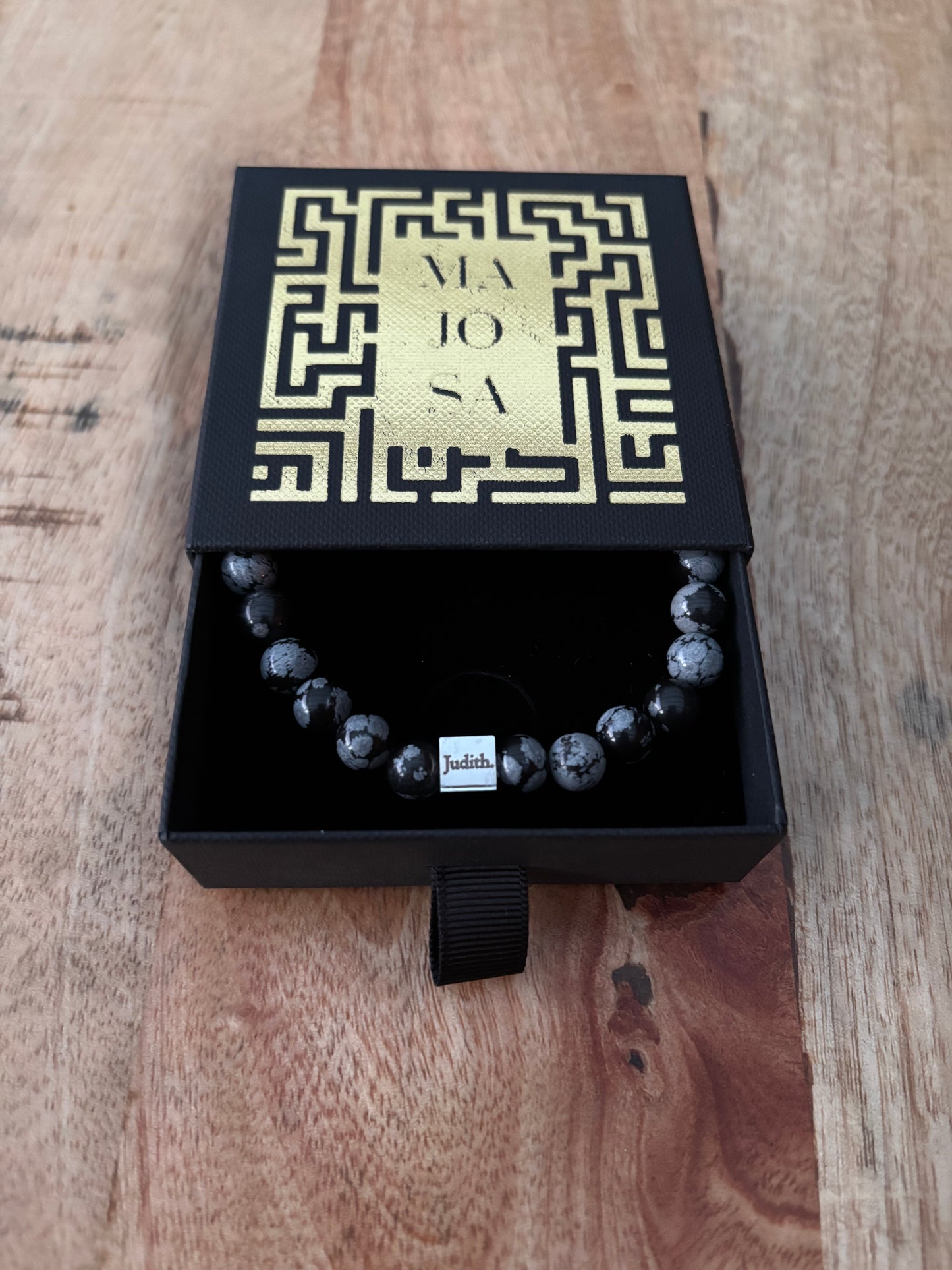 Gepersonaliseerde Armband met Natuursteen & RVS Bedel - De Kralenkoning