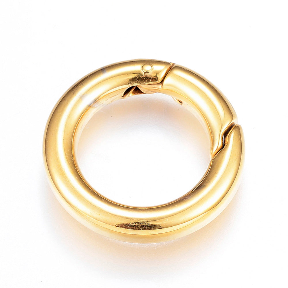 Sluitring RVS gold plated 18k 20.5x3.5mm per stuk - De Kralenkoning