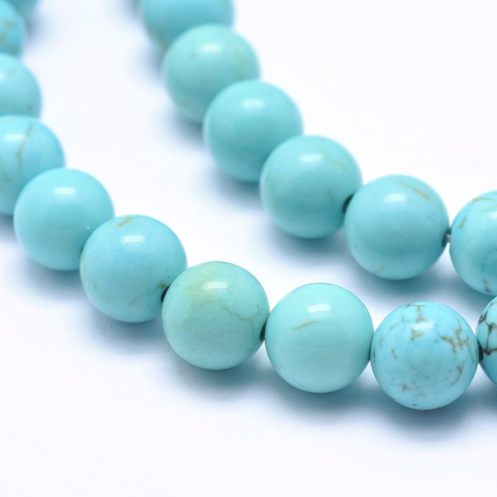 Natuursteen Magnesiet Kralen - Turquoise per stuk - De Kralenkoning