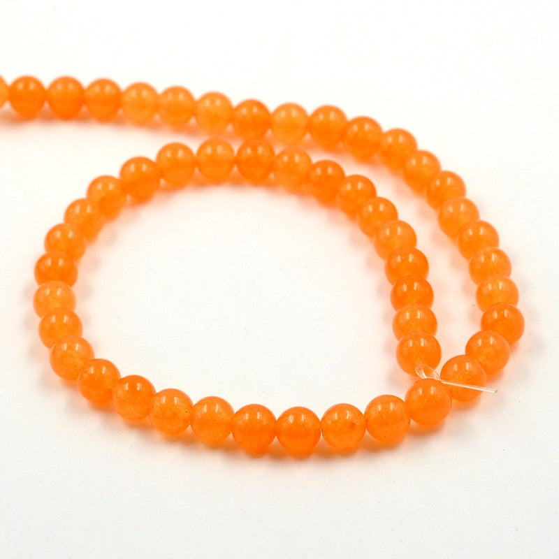 COMMING SOON! Natuursteen Jade Kralen - Oranje per stuk - De Kralenkoning
